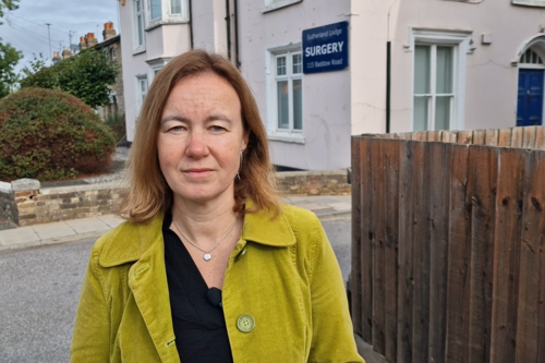 Councillor Marie Goldman at Sutherland Lodge GP surgery