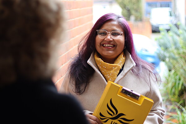 Smita Rajesh with a clipboard