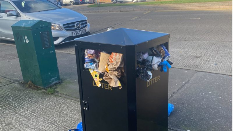 Overflowing bins in Purbeck Court