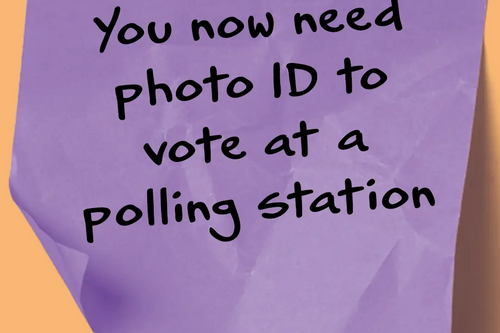 Image courtesy of The Electoral Commission Photo ID needed to vote at a polling station