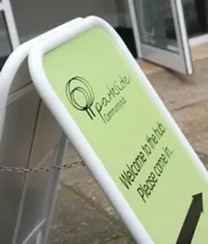 Noticeboard outside The Hub