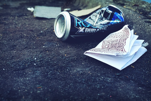 rubbish on street