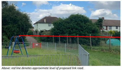 Image courtesy of Chignal Residents Assoc Bus flyover through play area