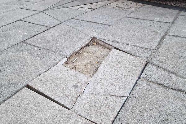 broken pavement
