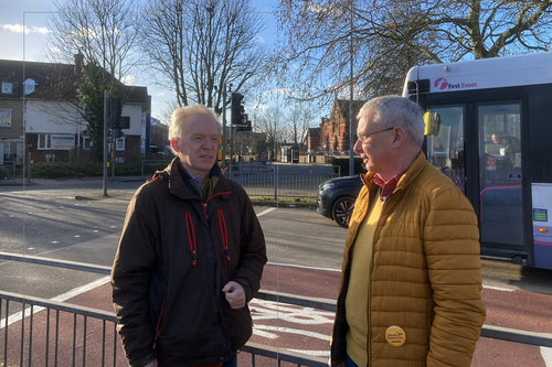 Lib Dem councillors Davidson and Robinson in Broomfield Road